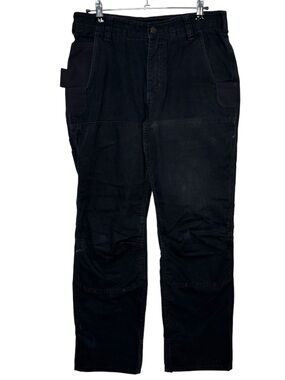 Carhartt Relaxed Fit Carpenter Pants Mens 32X30 Black Canvas Workwear Rugged